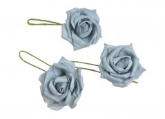 Hlavička pěnové růže na drátku 7cm/dl.25cm - 12ks