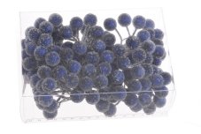 Dekorace  barvené plastové kuličky v cukru na drátku - zápich 1,2cm 144ks