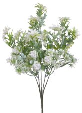 Keřík umělé kvetoucí zeleně dl. 38cm