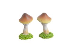 Podzimní dekorace houba v mechu 2,9 x 2,5 x 4,7 cm - 2 ks