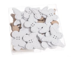 Dřevěné knoflíky  ve tvaru motýl 5cm - 36ks