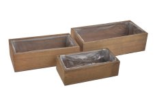 Sada dřevěných truhlíků 20 x 10 x 6 cm, 24 x 12 x 7 cm, 28 x 14 x 8 cm -3 ks