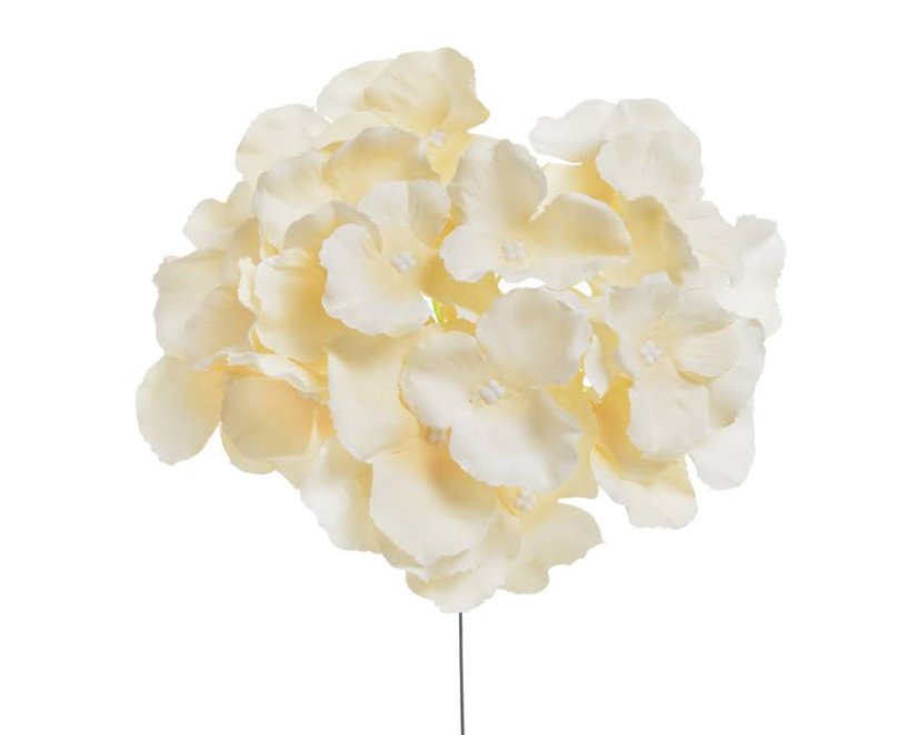 Umělá hlavička hortenzie na drátku, květ Ø15cm/dl.26cm