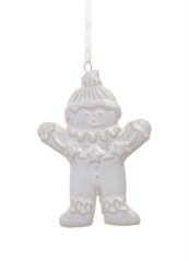 Vánoční dekorace keramická postava 6,5cmL x 1cmW x 8,5cmH - závěs