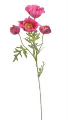 Umělý kvetoucí mák 4 květy, květ 9cm dl.63cm