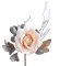 Umělá růže s krajkou na drátku s lístky a doplňky,  květ Ø 8cm/ zápich celkem 25cm_04