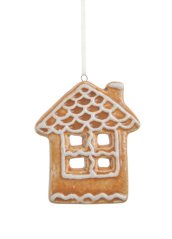 Dekorace keramický domek 7,5cmL x 1cmW x 9cmH - závěs