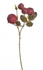 Umělá kvetoucí růže s dvěma květy a poupaty, květ Ø 4,5cm, dl.43 cm, barva_04