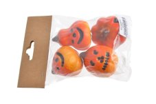 Dekorační dýně Halloween 4,5–5,5 cm – oranžové, 4 ks