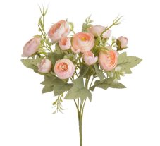 Kytice umělých ranunculusů, 5 květů Ø 4cm a 6 poupat dl.celkem 30cm