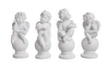 Dekorace andílek sedící na podstavci 6,5cm - 4ks