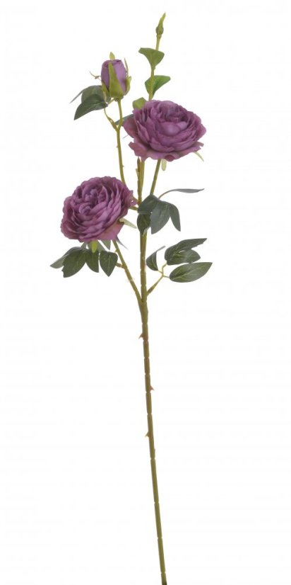 Umělá pivoňka s 2květy a poupětem, květ Ø7cm/ celková dl.67cm