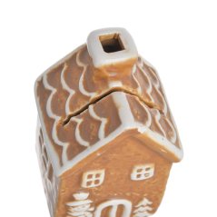 Dekorace porcelánový domek 4,5cmL x 4,5cmW x 7,5cmH