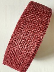 Tužená nezaobroubená jutová stuha 4cm/20m