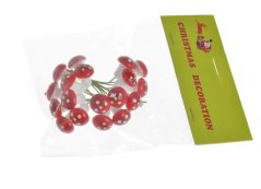 Dekorace muchomůrka zápich  houba 2cm, zápich 9cm - 18ks