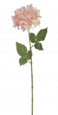 Umělá dahlia na stonku 1 květ s listy, hlavička Ø 12cm, dl. 63cm