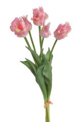 Svazek umělých papouščích tulipánů hlavička 5,5cm, celkem dl. 46 cm - 5ks