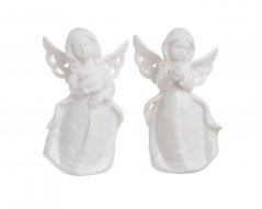 Dekorace anděl porcelánový .7cmLx5,5cmWx10,5cmH - mix