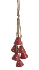 Vánoční dekorace - barvené zvonky 3,5cmL x 3,5cmW x 3.5cmH - závěs 20cm