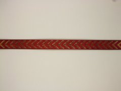 Plátnová jednobarevná stuha s metaloplastem a vlascem v krajích 1,5cm/25m