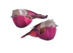 Dekorace péřový ptáček na klipu 10cmLx5cmWx8cmH - 2ks