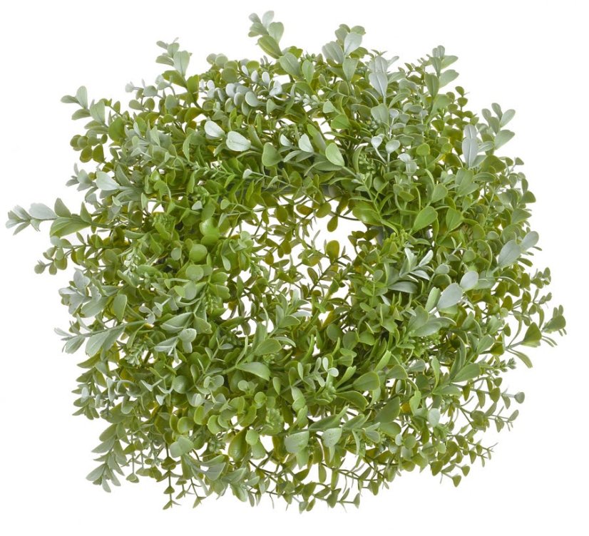 Umělý věnec z větviček eukalyptu a kvetoucích trav Ø 33 cm