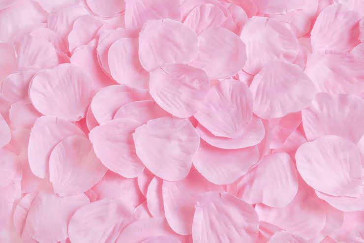 Umělé textilní plátky růží vel. 4,5cm cca 100ks