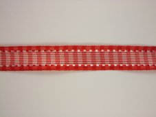 Tkaná kostková stuha se vzorem a drátem 25mm/25m