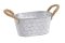 Plechová oválná nádoba s uchy z provazu 18,5cmL x 11,5cm W x 9cmH