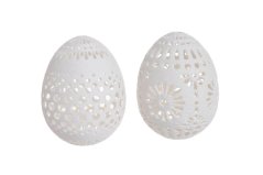 Velikonoční dekorace vejce jako z krajky Ø 6cmx7,5cmH