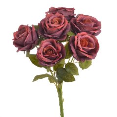 Kytice umělých růží, 7 květů, květ Ø 8cm, dl. celkem 43cm