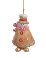 Vánoční dekorace keramický zvonek 6cmL x 6cmW x 9,5cmH - závěs