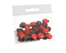 Plastové knoflíky ve tvaru berušky 1,5cm - 24ks