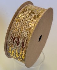 Jutová tužená stuha s metaloplastem 4cm/dl.15m