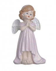 Stojící glitrovaný anděl 14,5xcm