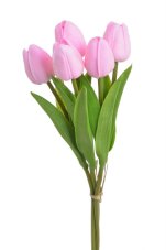Svazek pěnových tulipánů s listy dl. 32cm - 5ks