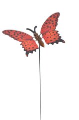 Dekorace plechový motýl 16cmLx10cmWx50cmH - zápich