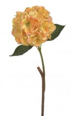 Květ umělé hortenzie na stonku s listy, květ Ø18cm/dl.59cm