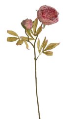 Umělá pivoňka s květem a poupětem, květ Ø10cm/ celková dl.72cm