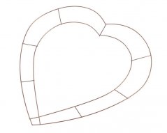 Dekorace srdce z mosazného drátu na aranžování 45,5 cm
