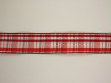 Kostková stuha se vzorem a drátkem 25mm/25m