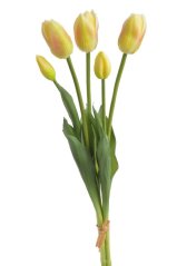 Svazek gumových tulipánů a poupat , hlavička 6,5cm, dl. celkem 46cm