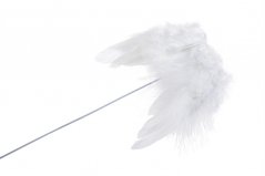Zápich s péřovými křídly 30 cm,  6ks - bílé