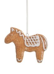 Vánoční dekorace keramický perníkový koněk 8,5cmL x 1cmW x 7,5cmH - závěs