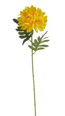 Umělá chryzantéma na stopce s listy, květ Ø16cm/celkem dl.75cm