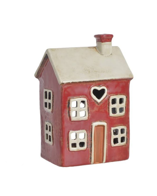 Keramický domek - svícen na light svíčku 12cmL x 8,5cmW x 18,5cmH