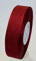 Plátnová stuha s metaloplastem a efektní nití 2,5cm/25m