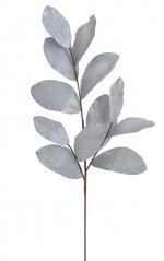 Větvička s velkými poglitrovanými listy magnolie,  listy 20cm,  celkem dl.100cm