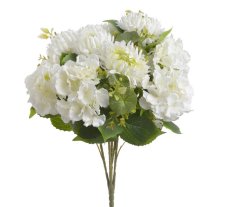 Kytice umělých 5 chryzantém a 5 hortenzií,  květ Ø 12 cm, dl. celkem 56 cm