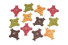 Podzimní dřevěné výseky ve tvaru listu 4 x 3,5 cm, tl. 0,2 cm - 12 ks